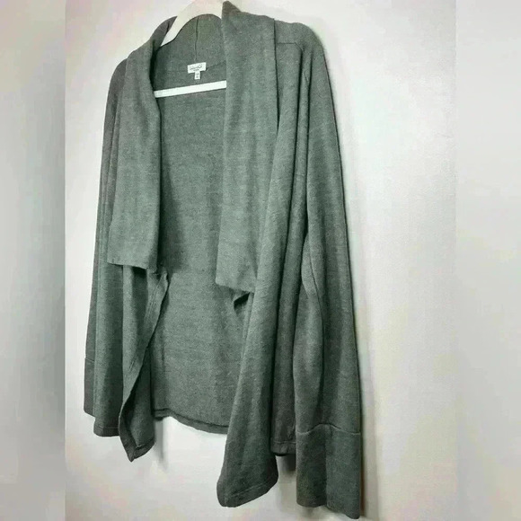 Splendid Open Front Cardigan Cotton Blend Soft Heather Green Womens Size Medium - Picture 4 of 9